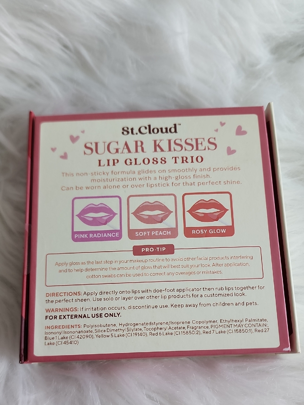 St. Cloud Sugar Kisses Lip Gloss Trio: Pink Radiance, Soft Peach & Rosy Glow NWT - Picture 3 of 7